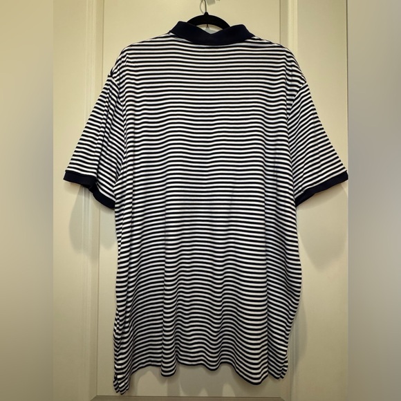 Polo Ralph Lauren Classic Fit Soft Cotton Polo Shirt XXL Navy/White Striped EUC - Picture 3 of 13